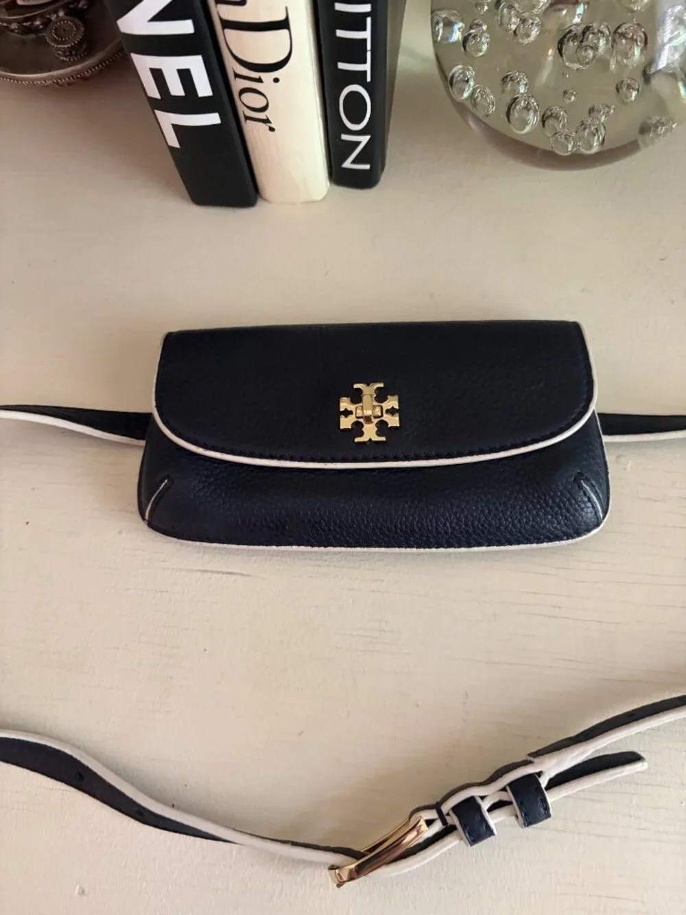 Tory Burch Leather Navy Crossbody Chest Fanny Waist Bag Mini Navy